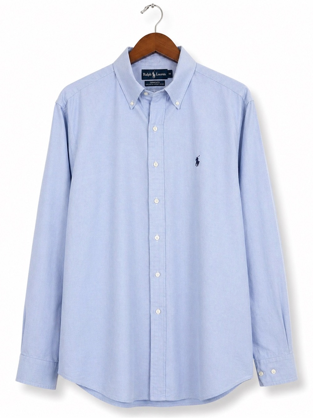 Ralph Lauren Yarmouth Blue Oxford Shirt 16 Neck Classic Fit Button Down Cotton